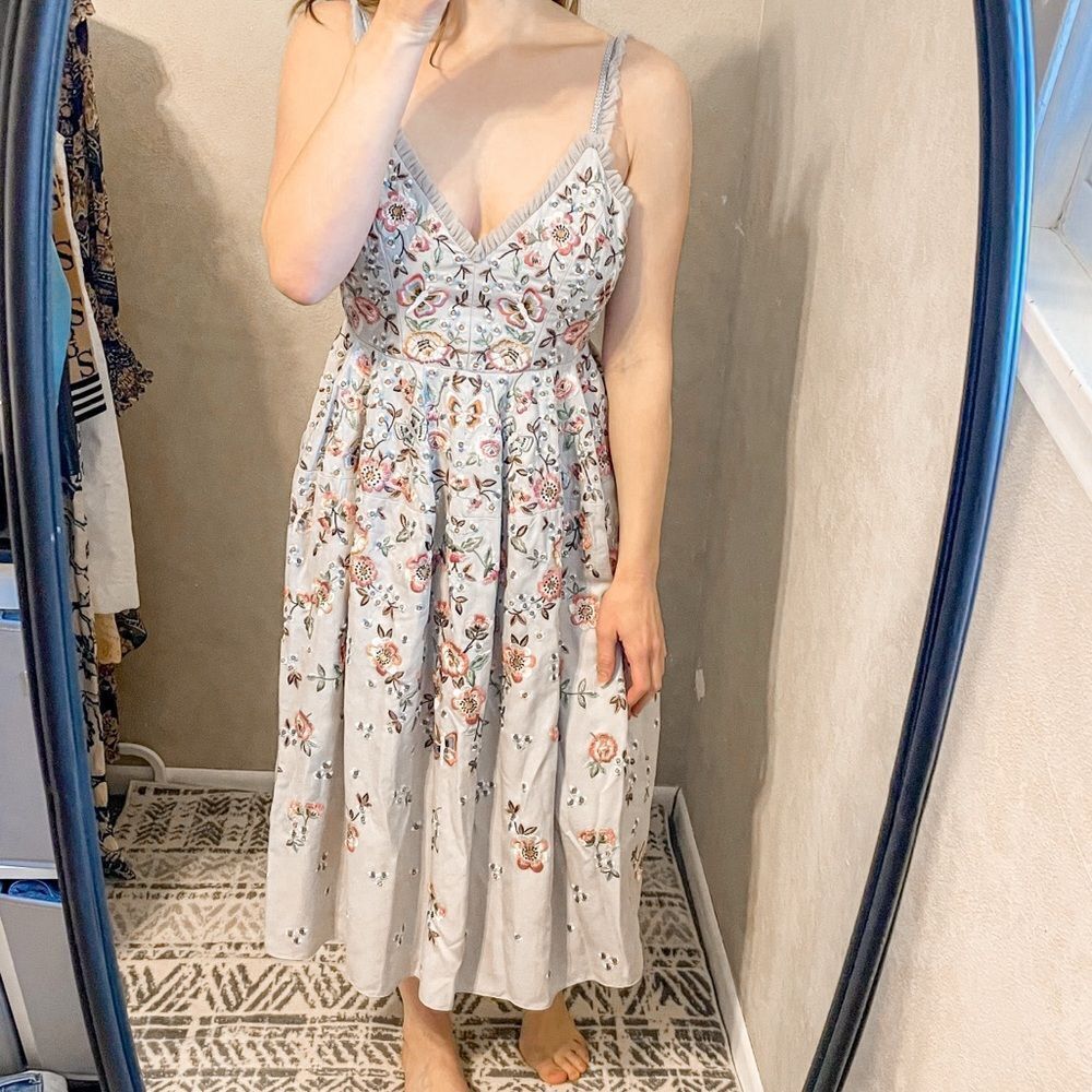 Needle & Thread Butterfly Embroidered Midi Dress - Picture 2 of 10